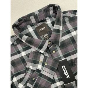 CQR Tactical‎ Series Mens 3XL Purple Black Plaid Flannel Shirt NEW Button Up
